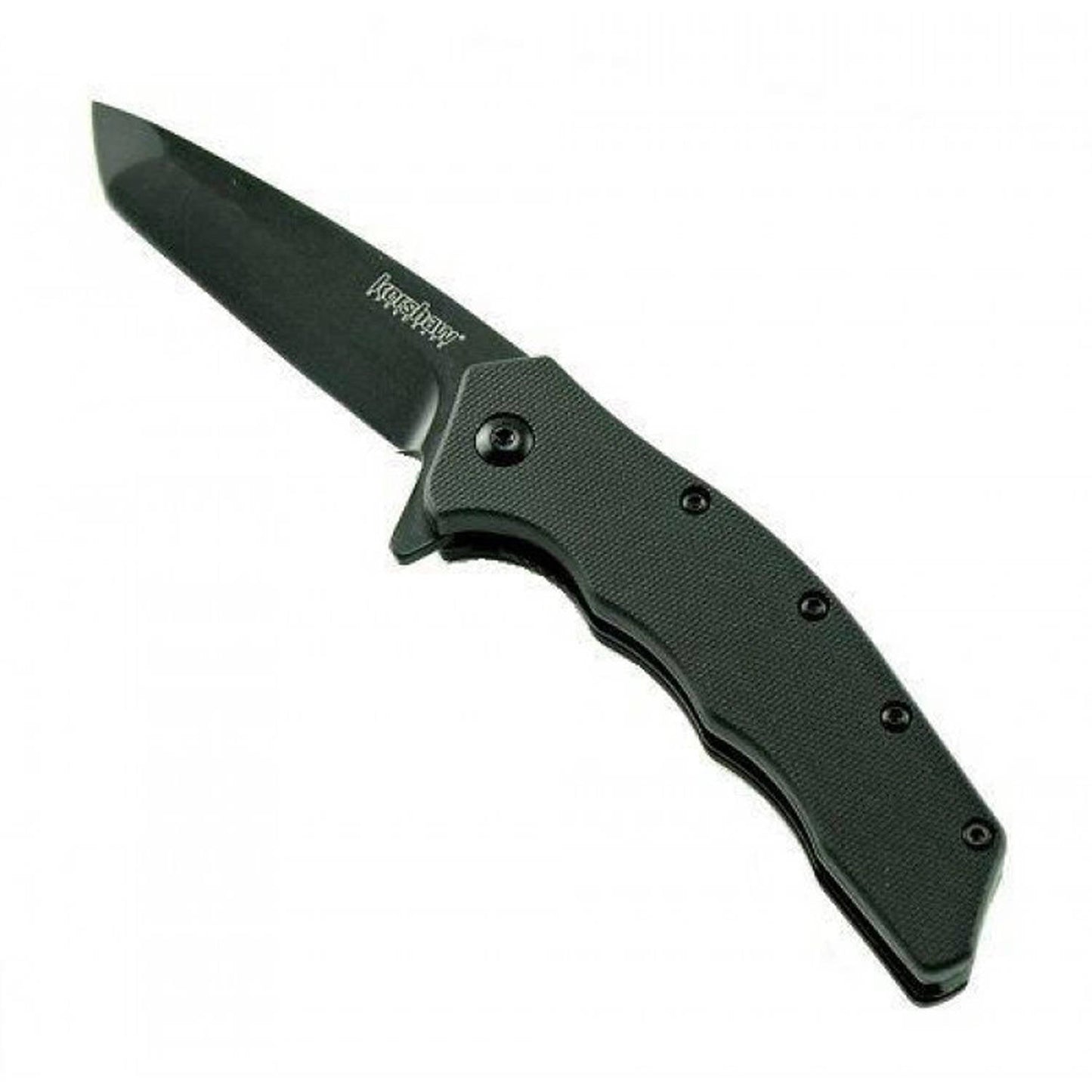 Kershaw Thicket Folding Pocket Knife, Straight Edge, Black Tanto Blade - 1328