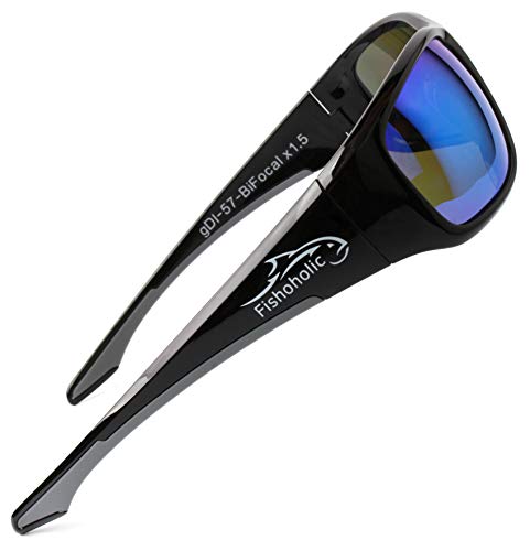 Fishoholic BiFocal - X1.5 X2.0 X2.5 (Reader) - Polarized Bi-Focal Fishing Sunglasses - UV400 Great Fishing Gift for Father Dad