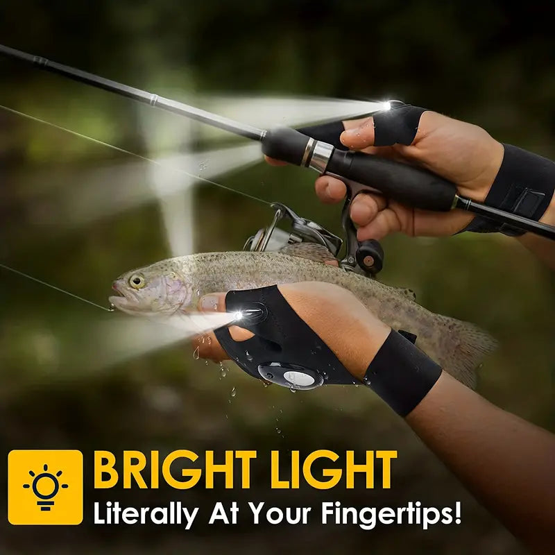 Waterproof LED Flashlight Gloves for Outdoor Adventures & Repairs