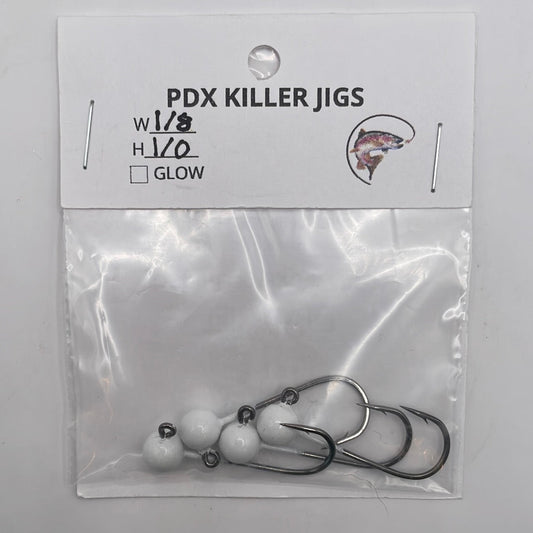 PDX Killer Jigs -Jigs 4 pack 1/8 wt 1/0 hook