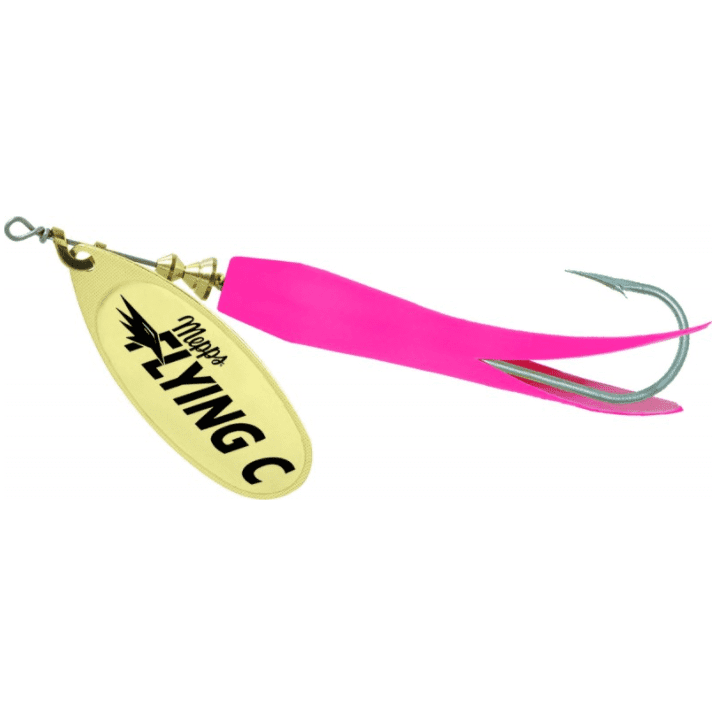 Mepps Flying C Spinner  - Comes with steel treble and single salmon hook