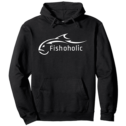 Fishoholic Hoodie or T-shirt Black with Silver Design