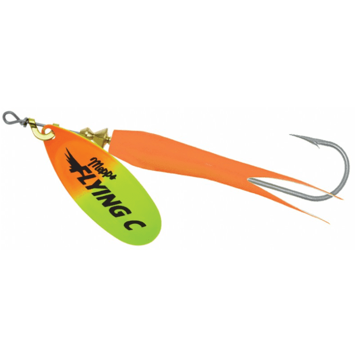 Mepps Flying C Spinner  - Comes with steel treble and single salmon hook